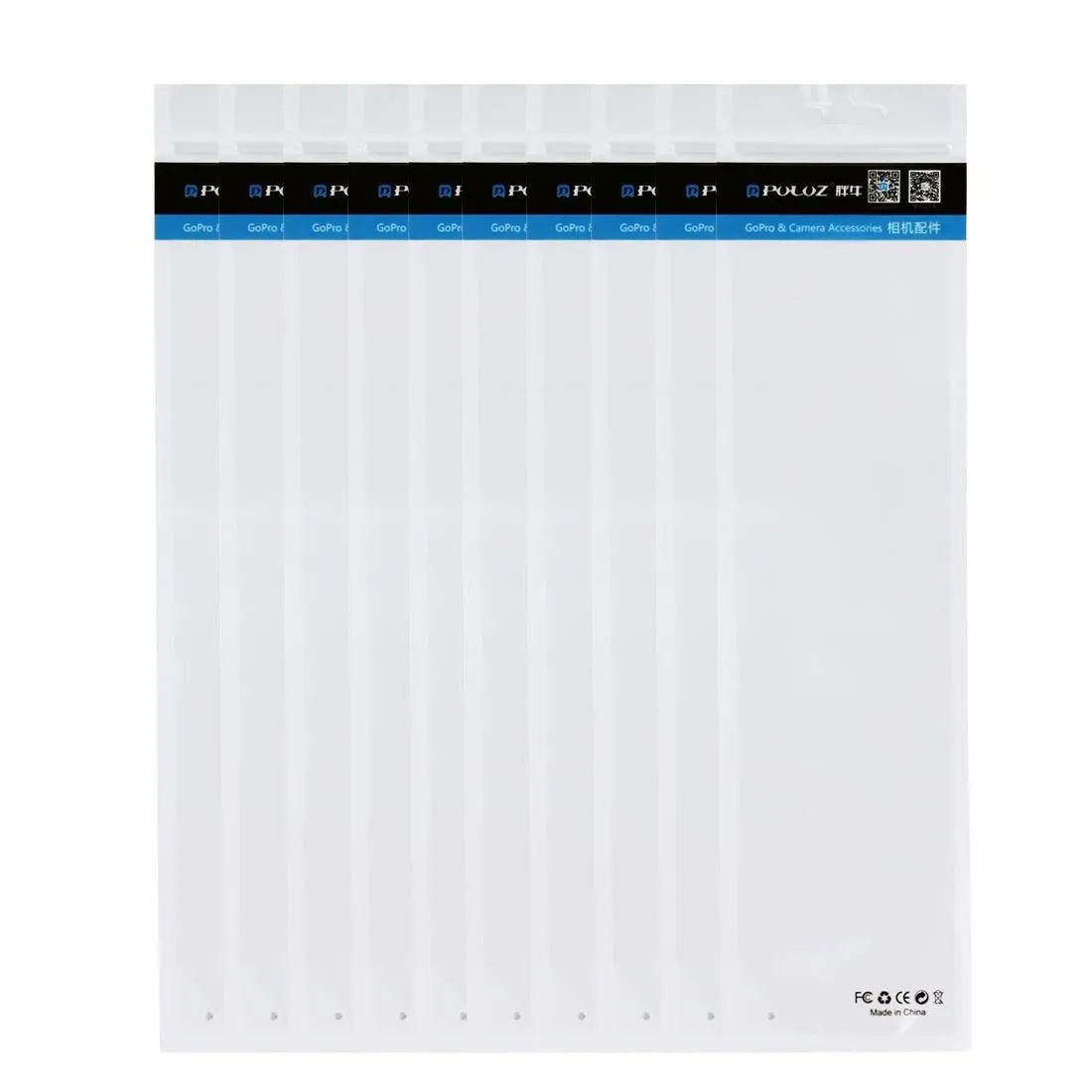 10-pack Clear Front White Pearl Jewelry Zip Lock Bags - 34.5cm x 9cm with Hang Hole