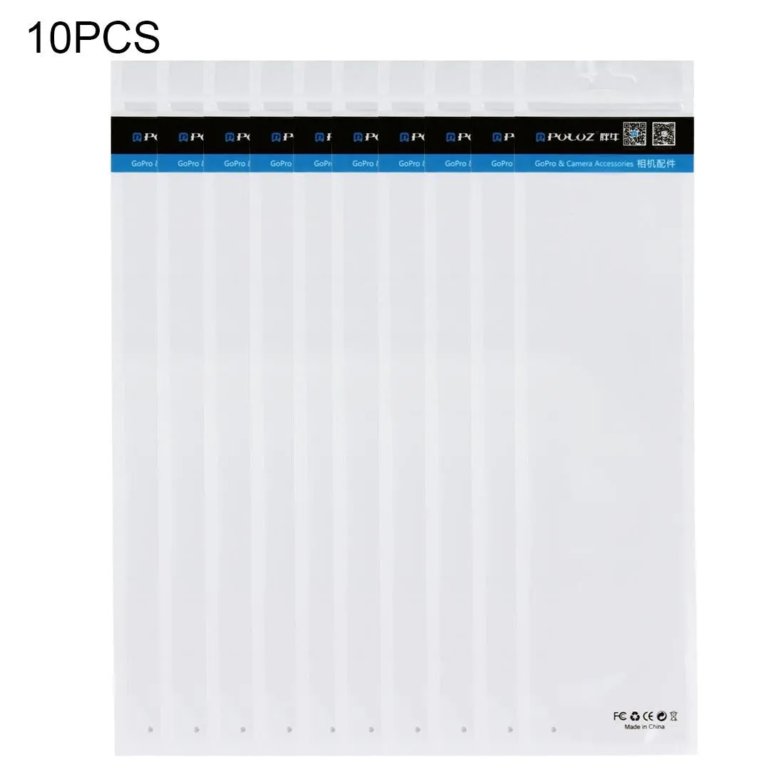 10-pack Clear Front White Pearl Jewelry Zip Lock Bags - 34.5cm x 9cm with Hang Hole