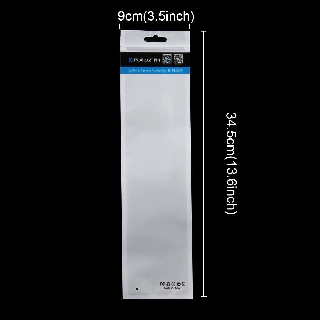 10-pack Clear Front White Pearl Jewelry Zip Lock Bags - 34.5cm x 9cm with Hang Hole