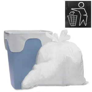 130ct Trash Bags Wastebasket Liners Cordless White Roll Garbage 8 Gallon Kitchen
