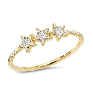 14k Rose Gold Diamond Star Ring