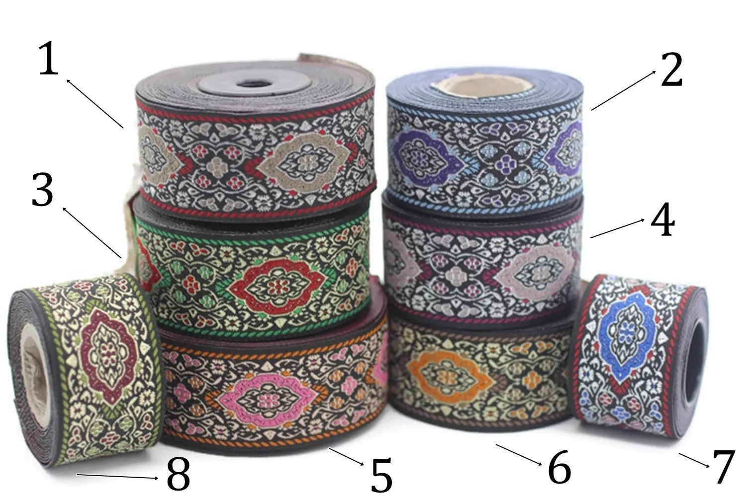 18mm Medieval Ribbon, Jacquard Trim, Jacquard Ribbon, Floral Embroidery, Decorating, Sewing Supplies, Home Decor