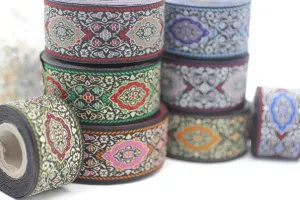 18mm Medieval Ribbon, Jacquard Trim, Jacquard Ribbon, Floral Embroidery, Decorating, Sewing Supplies, Home Decor
