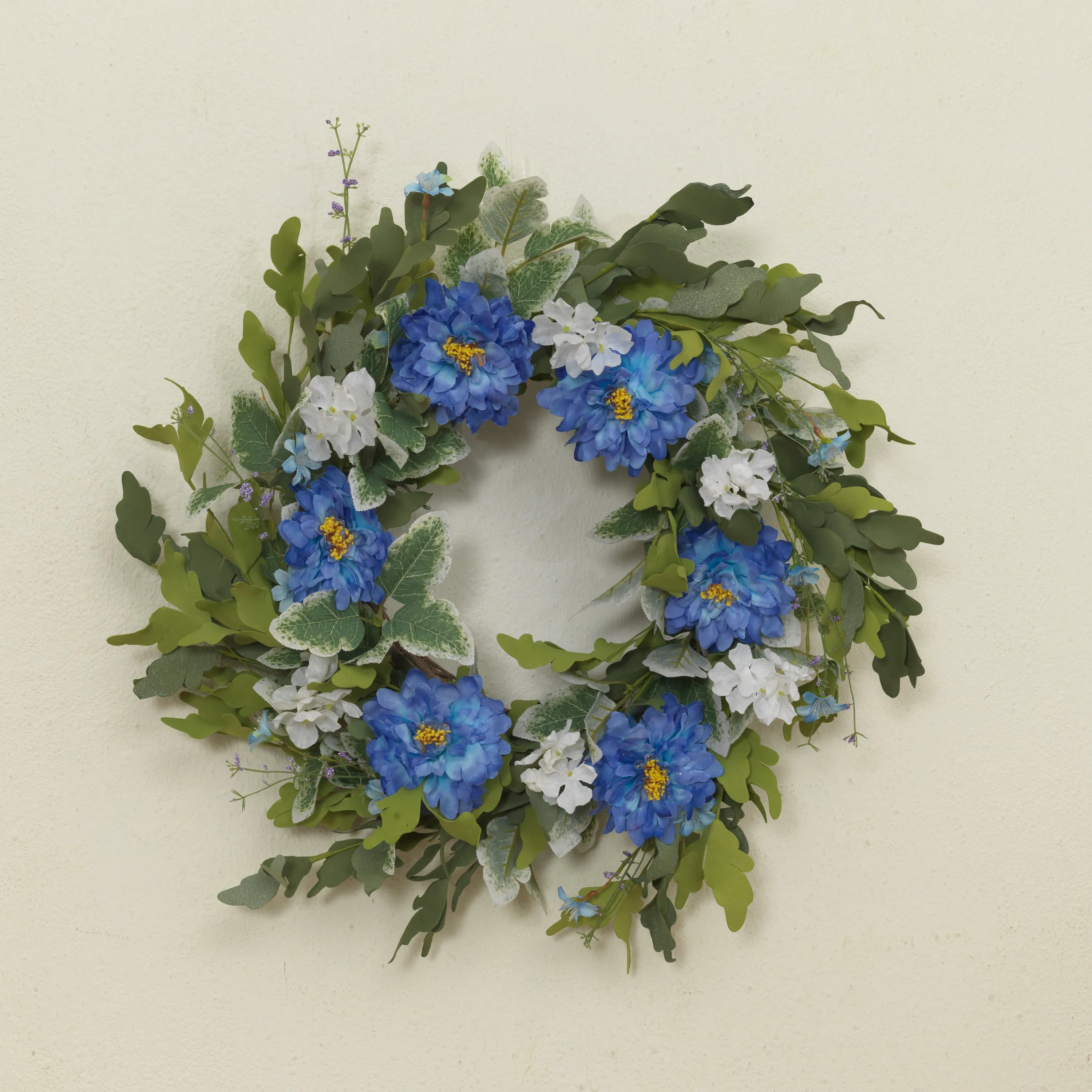24 in. Blue Wild Flower Wreath