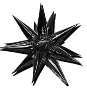 26"  Black Big  Explosion Star balloons, Foil Balloon,12pcs