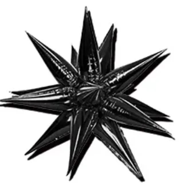 26"  Black Big  Explosion Star balloons, Foil Balloon,12pcs