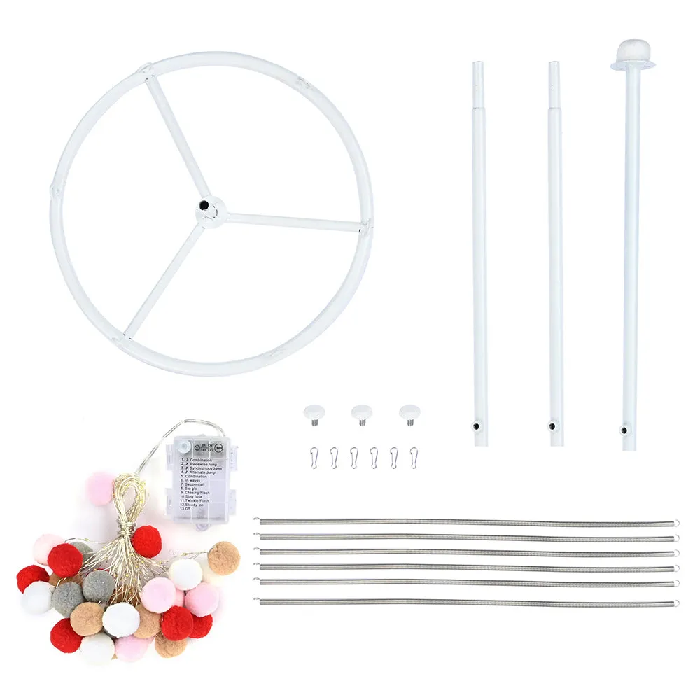 3' LED Cone Christmas Tree with Cotton Balls Battery Operated