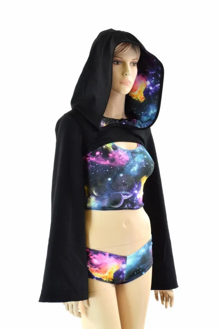 3PC UV Glow Galaxy Bolero Set