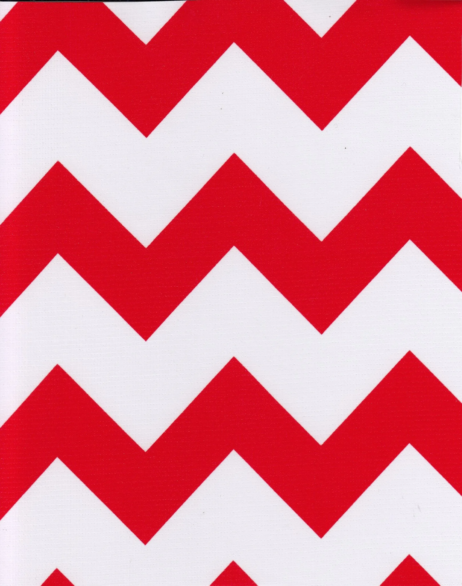 48 x 84 Chevron Red Oilcloth Tablecloth with Blue Gingham Trim