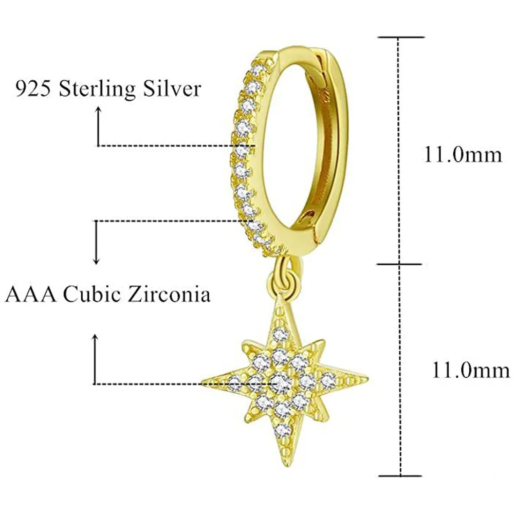 4FunGift® "Universe" Earrings Star and Moon Earring