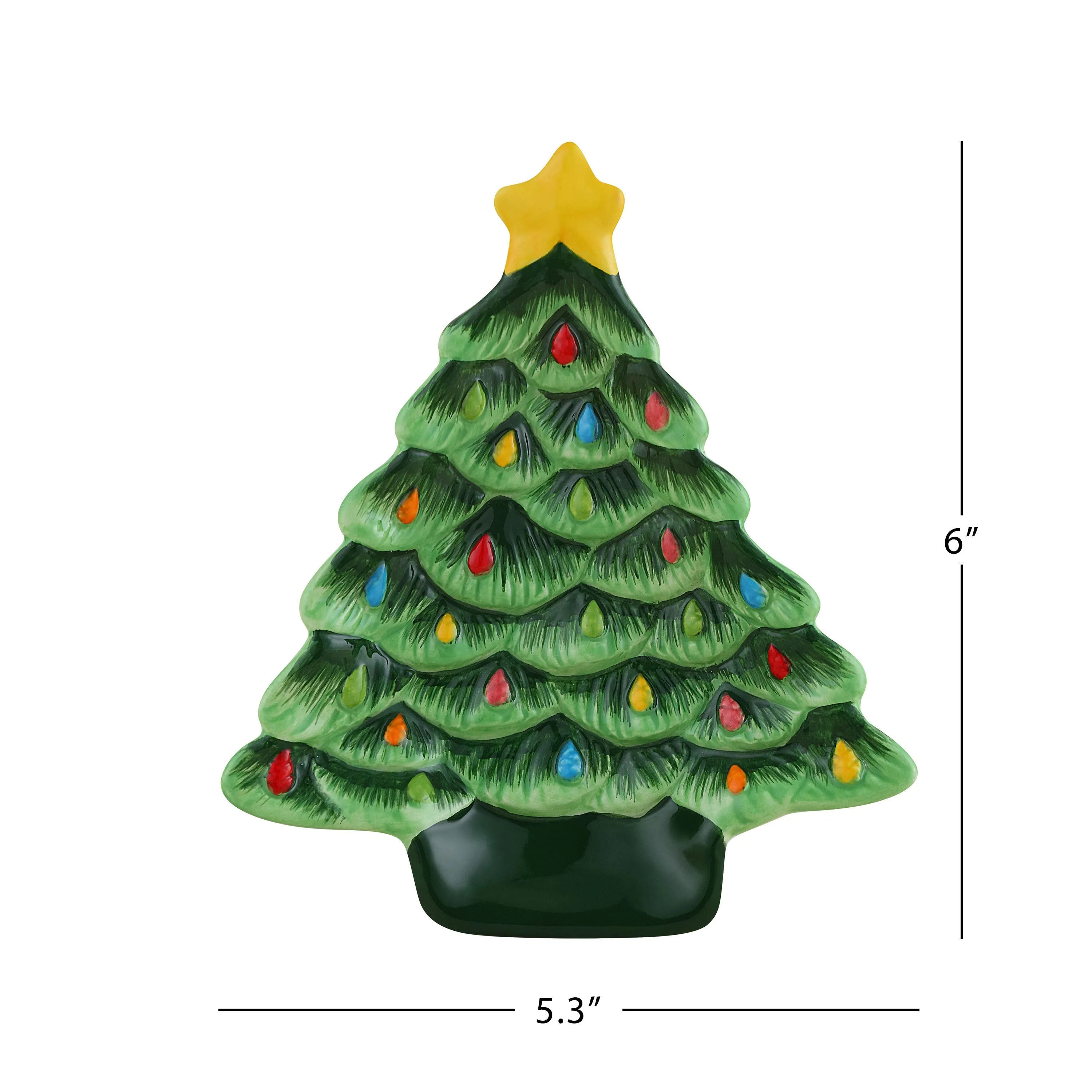 6 in. Nostalgic Ceramic Tree Plate - Green