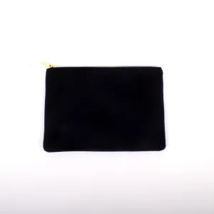 8 Oak Lane - Navy Velvet Flat Pouch - Large