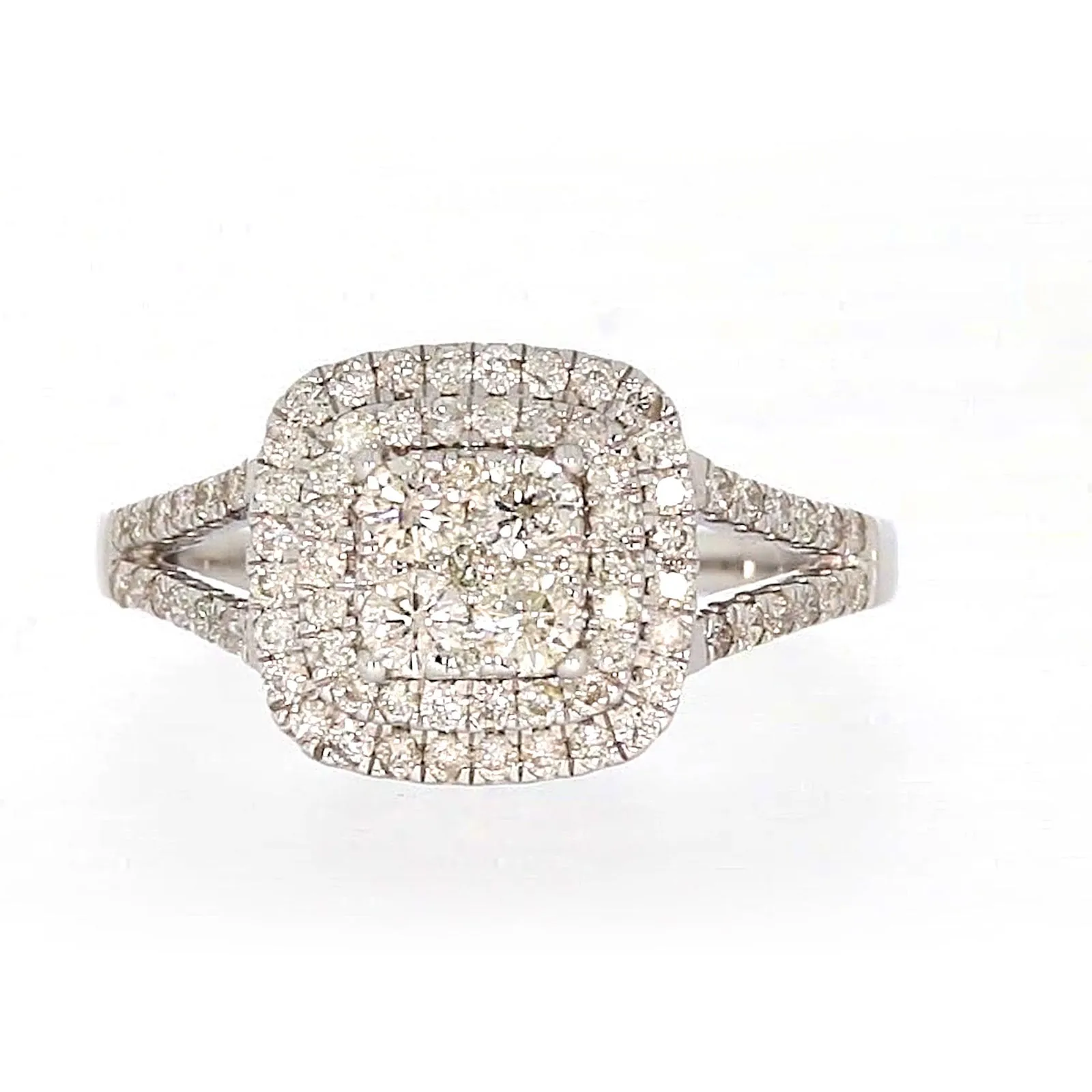 9ct White Gold Round Brilliant Cut with 1 CARAT tw of Diamonds Ring