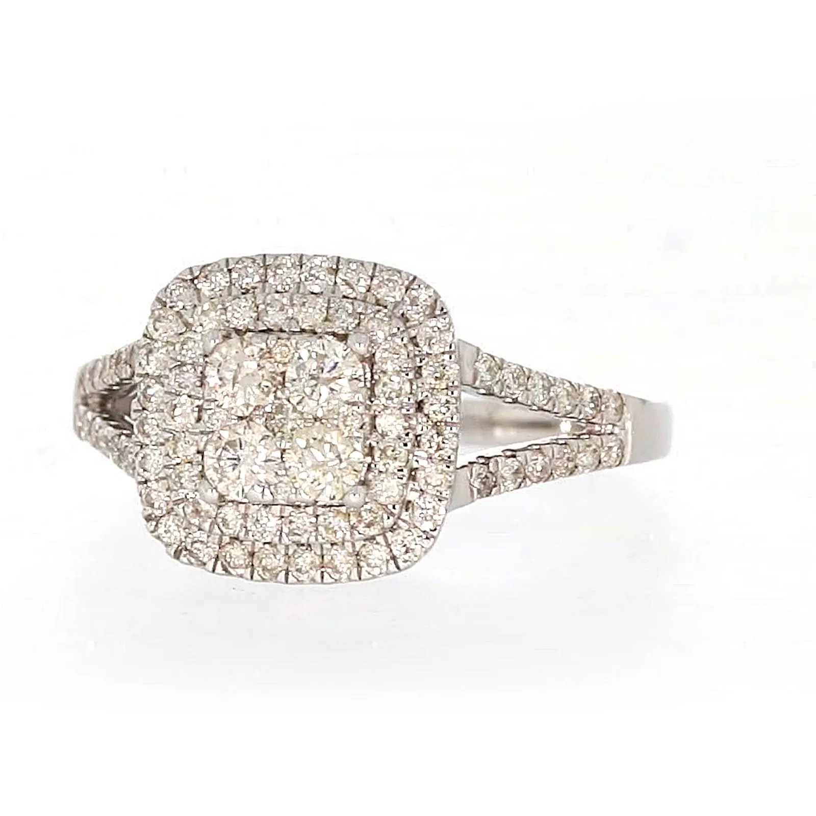 9ct White Gold Round Brilliant Cut with 1 CARAT tw of Diamonds Ring