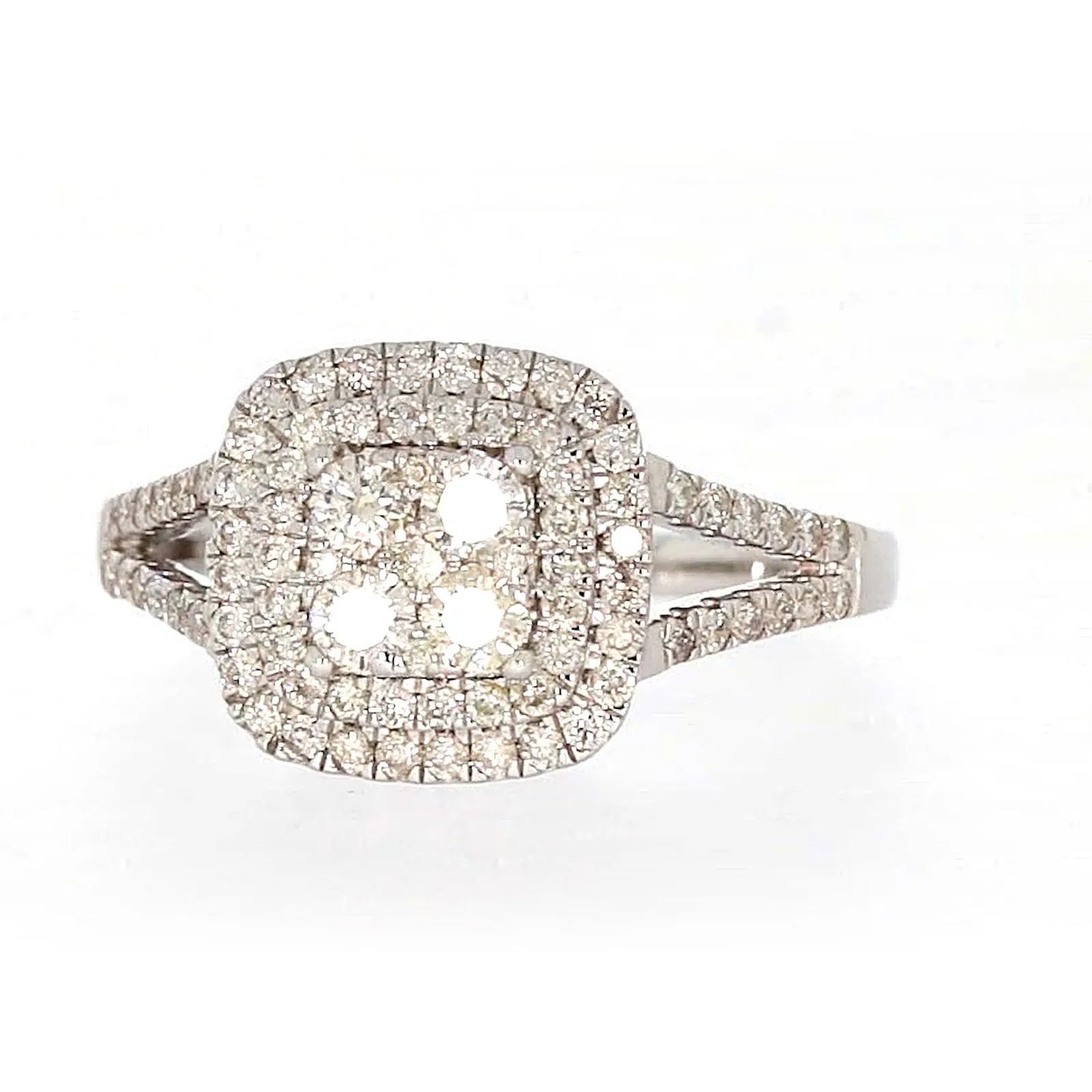 9ct White Gold Round Brilliant Cut with 1 CARAT tw of Diamonds Ring