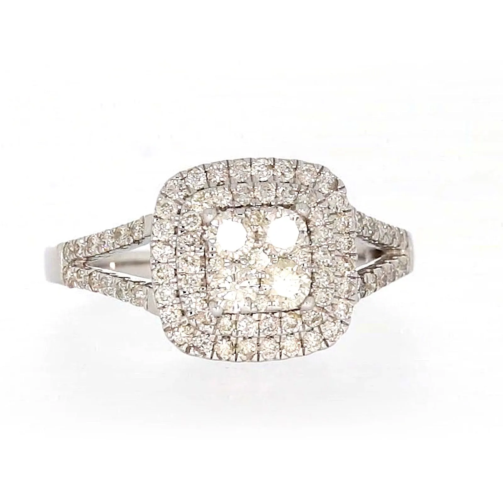 9ct White Gold Round Brilliant Cut with 1 CARAT tw of Diamonds Ring
