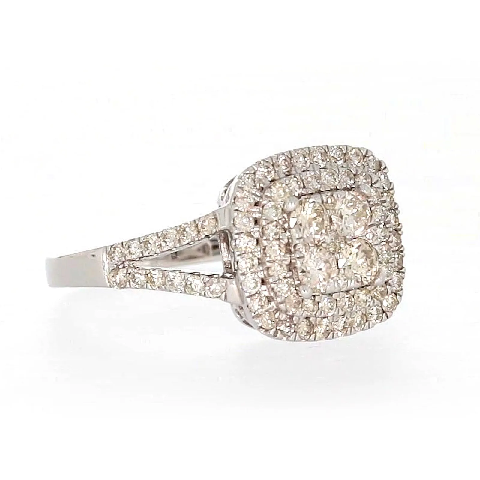9ct White Gold Round Brilliant Cut with 1 CARAT tw of Diamonds Ring