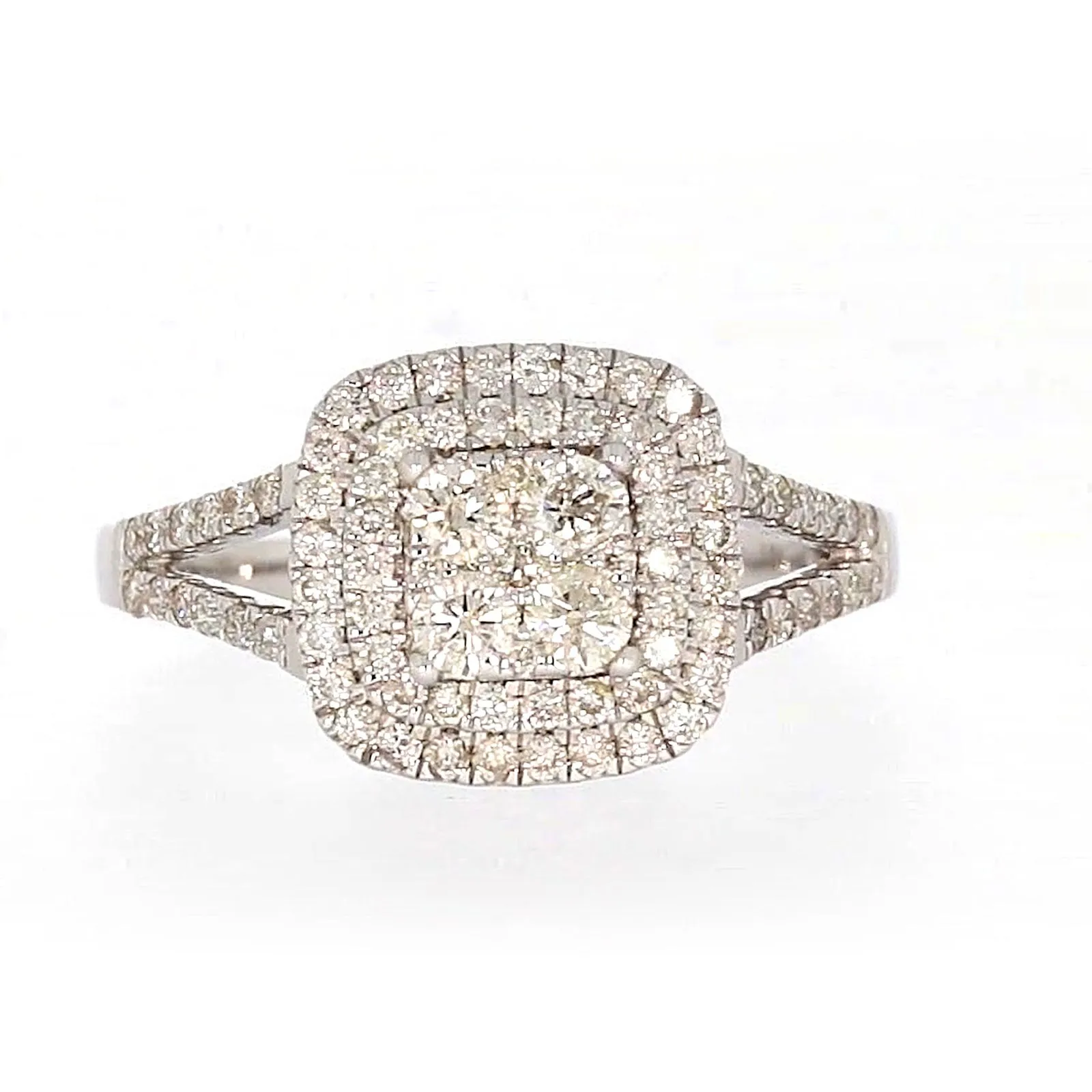 9ct White Gold Round Brilliant Cut with 1 CARAT tw of Diamonds Ring
