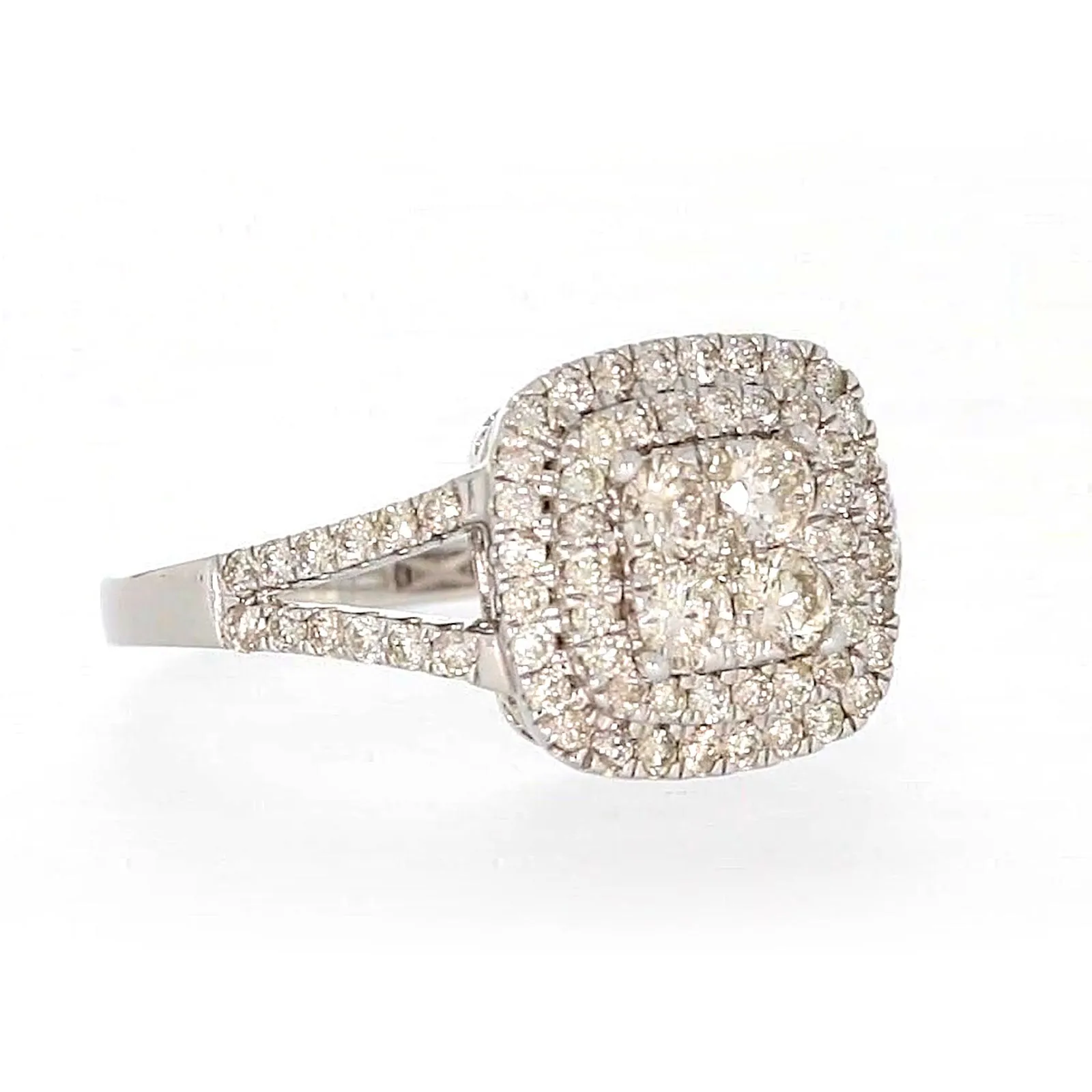 9ct White Gold Round Brilliant Cut with 1 CARAT tw of Diamonds Ring
