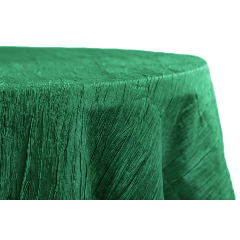 Accordion Crinkle Taffeta 120" Round Tablecloth - Emerald Green