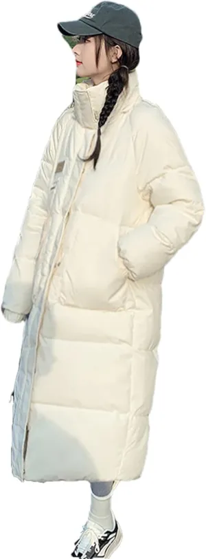 Adhdyuud Women Casual Long Parkas Hooded Streetwear Thicken Warm Cotton Padded Jackets Oversized Coats