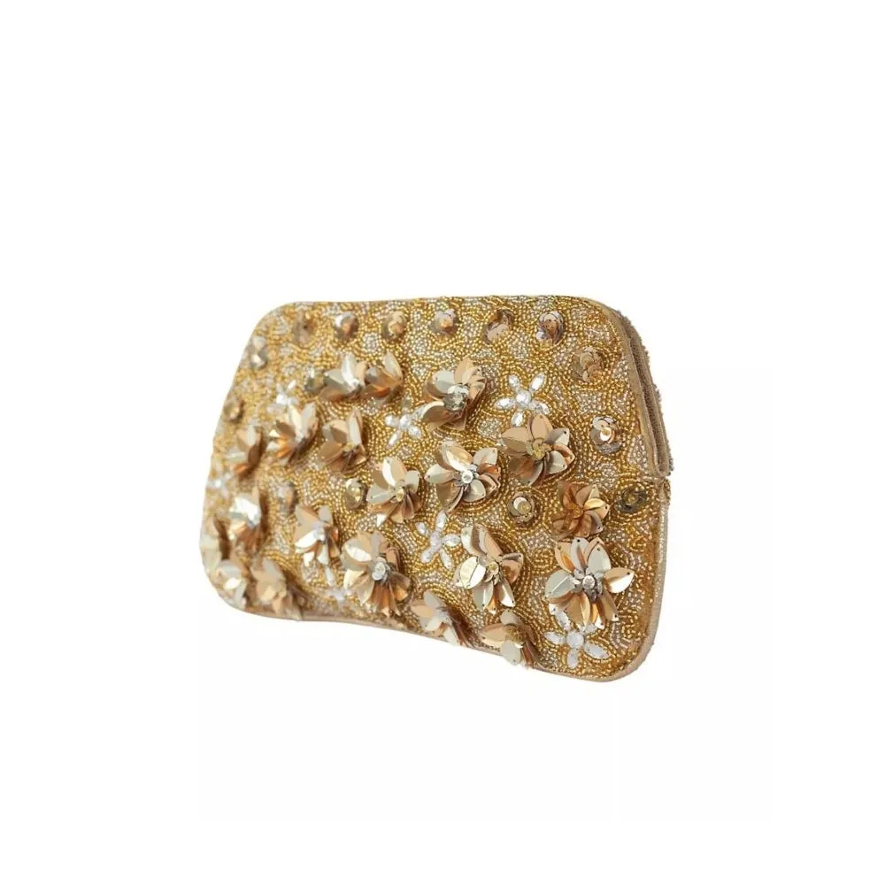 Adora By Ankita Gold Flora Silver Purse