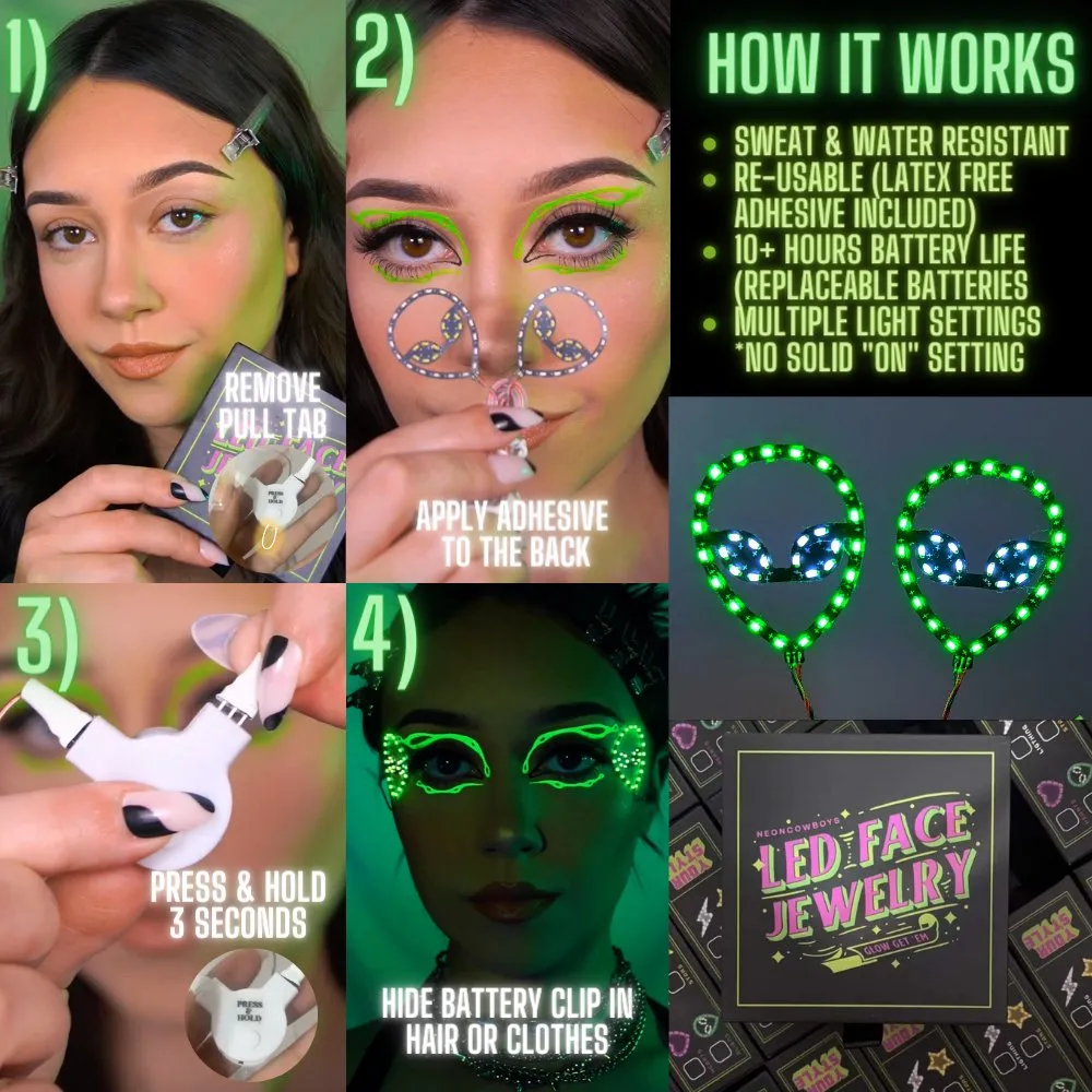 Aliens LED Face Stickers
