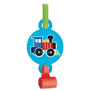All Aboard Train Blowouts W/Med (8/Pkg)
