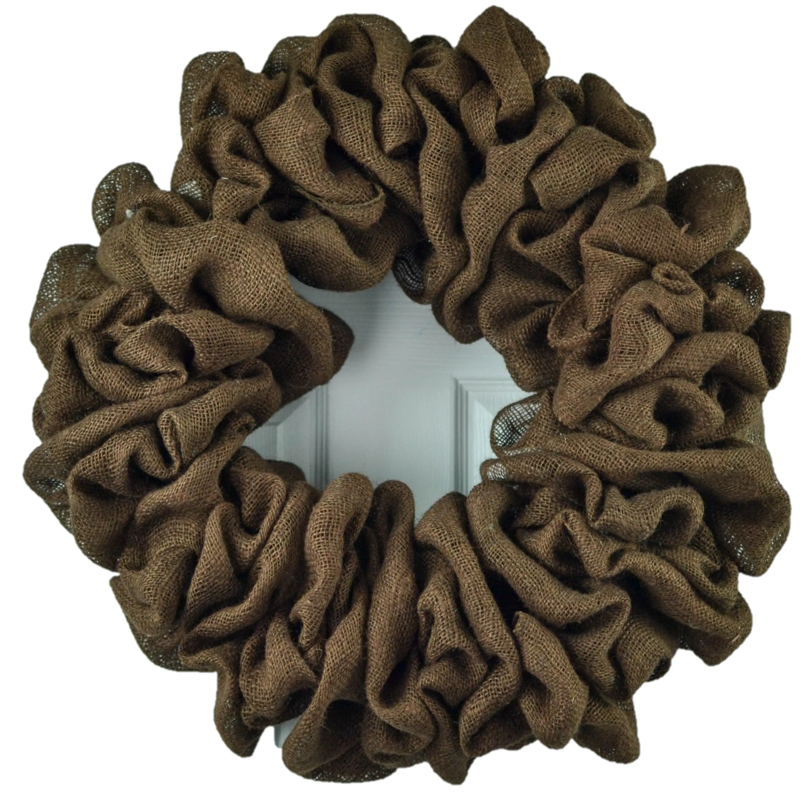 Already Made Chocolate Brown Plain Burlap Wreath