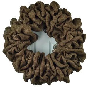 Already Made Chocolate Brown Plain Burlap Wreath