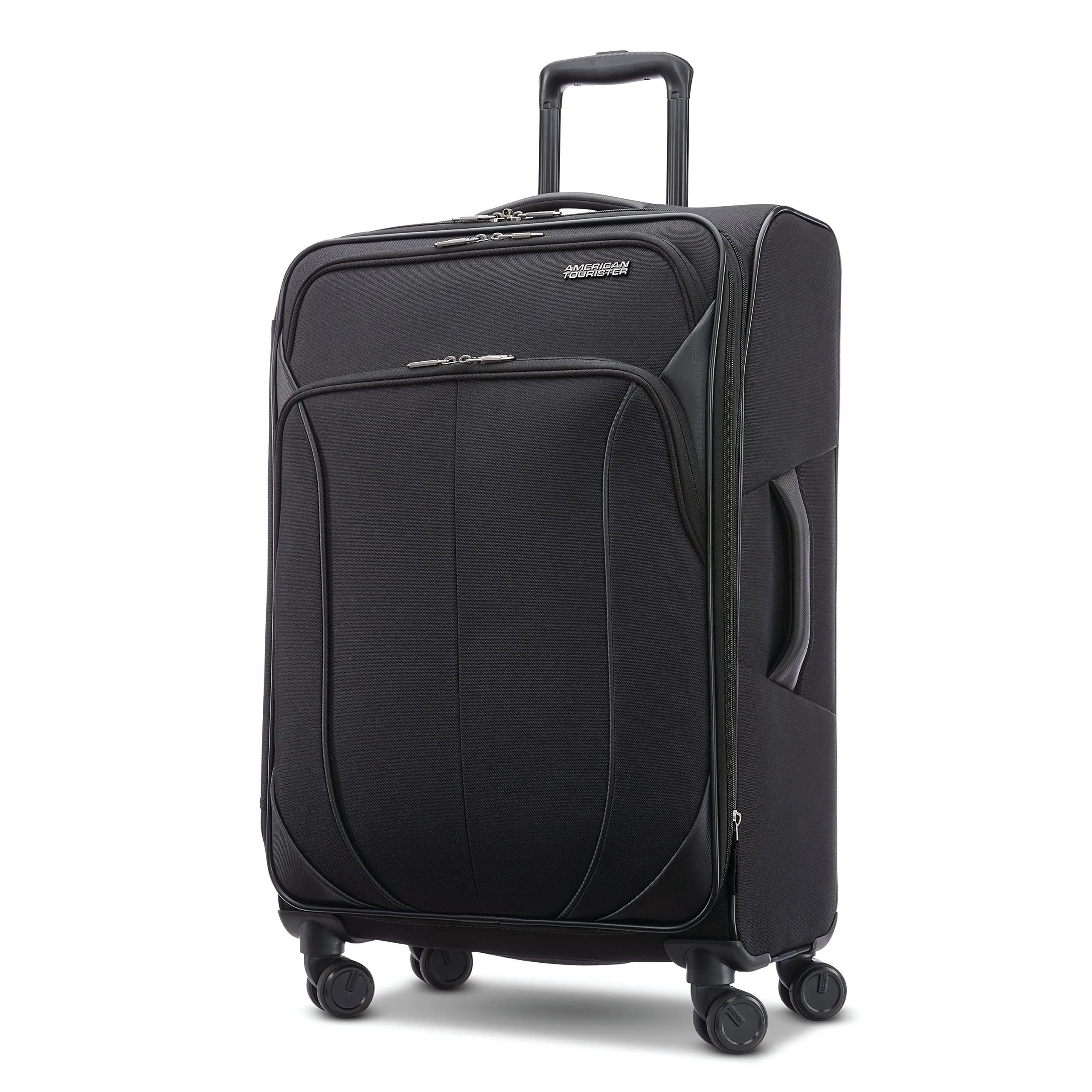 AMERICAN TOURISTER 4 KIX 2.0 Softside Expandable Luggage, Black, 24 Spinner
