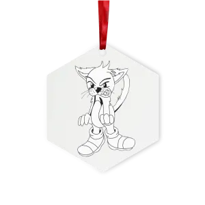 Angry Cat Metal Hanging Ornament