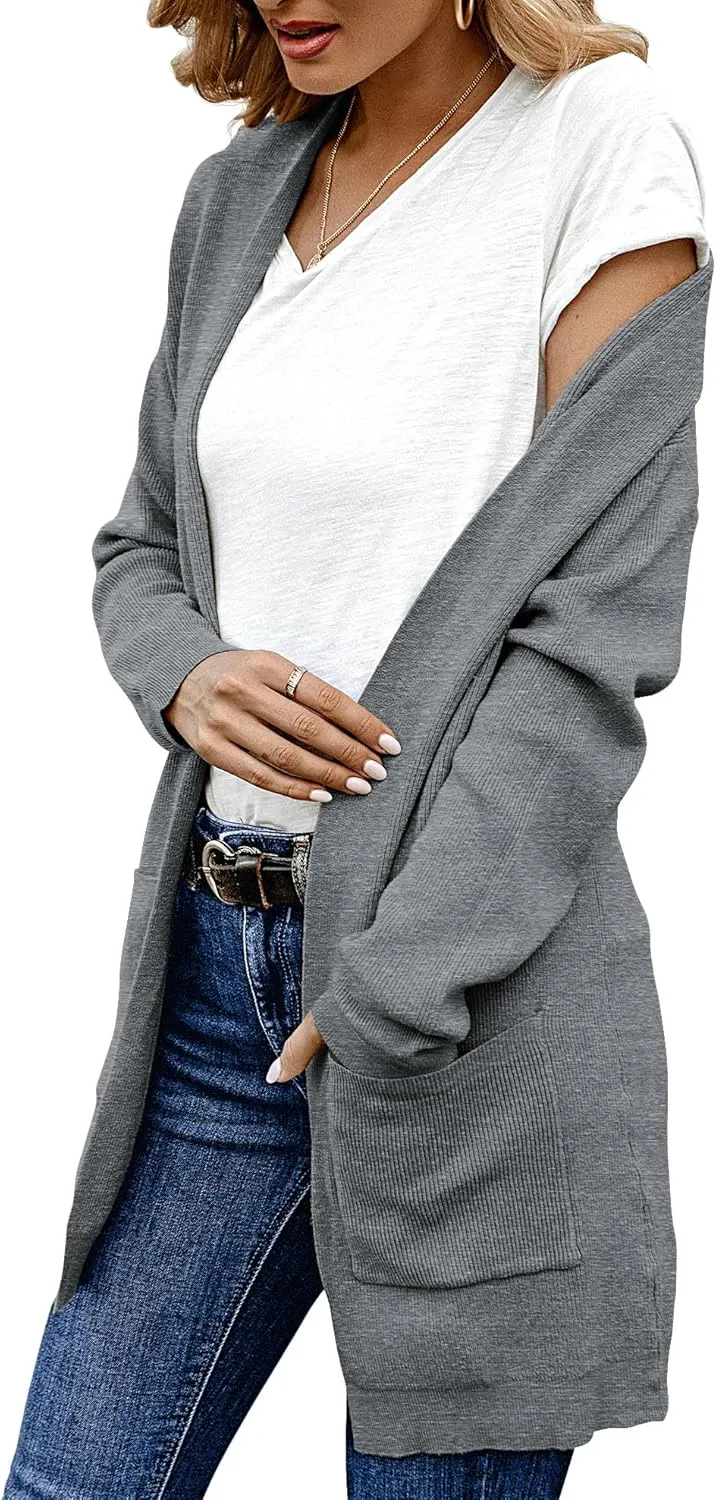 ANIXAY Cardigan Sweaters for Women 2024 Long Sleeve Open Front Knit Outwear Coat Womens Cardigan with Pockets