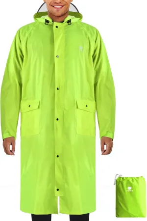 ANYOO Hood Rain Poncho Waterproof Lightweight Raincoat for Men Women Adult with Pocket for Hiking Camping Outdoor Activities