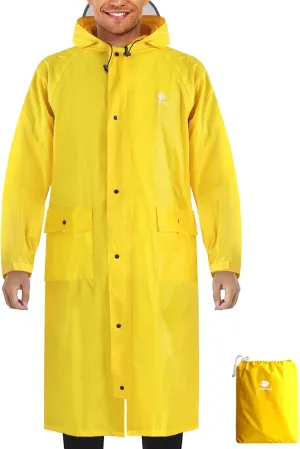 ANYOO Hood Rain Poncho Waterproof Lightweight Raincoat for Men Women Adult with Pocket for Hiking Camping Outdoor Activities