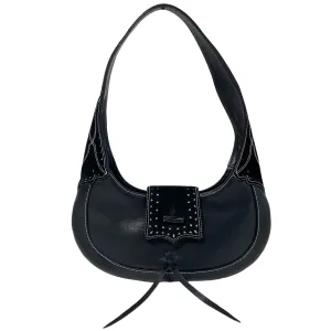 Archive Black Leather and Suede Hobo Shoulder Bag