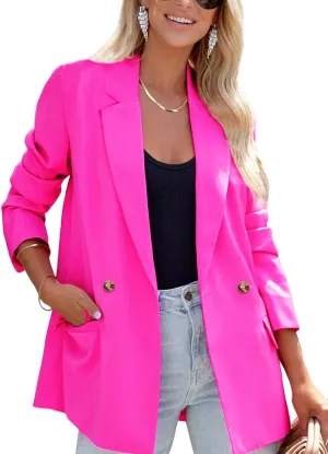 ARTFREE Womens Casual Blazer Button Lapel Long Sleeve Work Business Fashion Blazers Jackets Outfits with Pockets