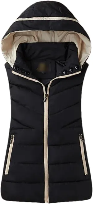 Autumn Winter Women Casual Hooded Warm Sleeveless Waistcoat Jacket Cotton Padded Vest Parkas