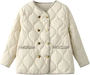Autumn Winter Women Thin Parkas Jacket Warm Double Breasted Cotton-Padded Coat