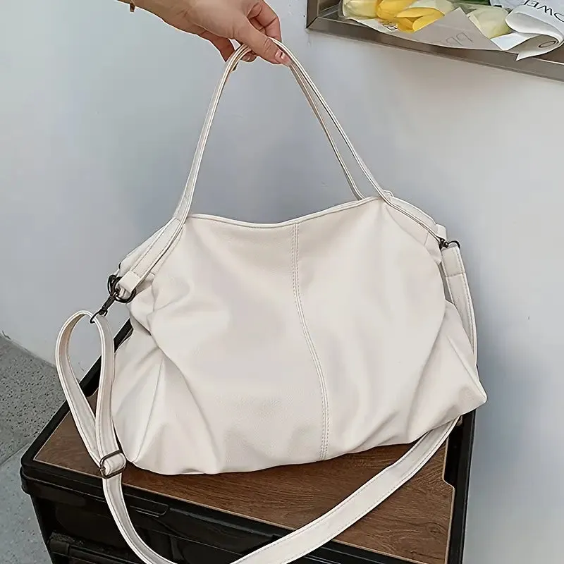 Bags Solid Color Soft PU Leather Bag