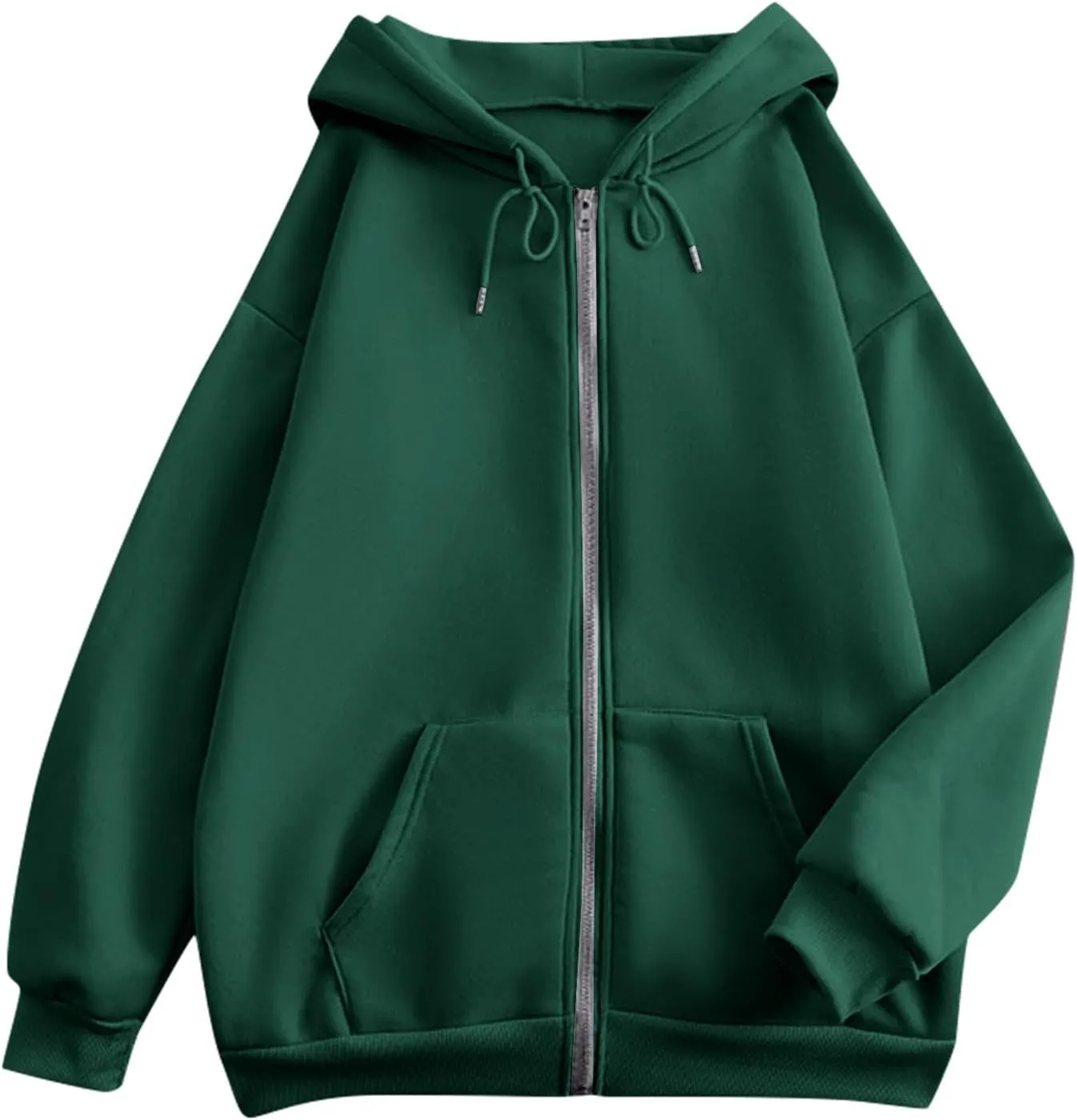BDNXTV Womens Zip Up Hoodies Long Sleeve Sweatshirts Oversized Sweaters Casual Fashion Jackets Fall Outfits for Women 2024