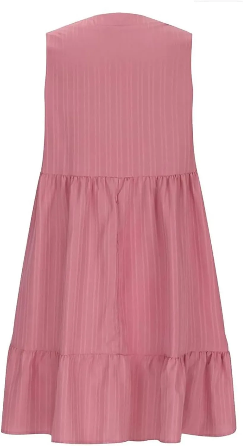 Beach Dresses for Women 2025 Summer V Neck Sleeveless Sundress Flowy Vacation Hawaiian Dresses Cute Cover Ups
