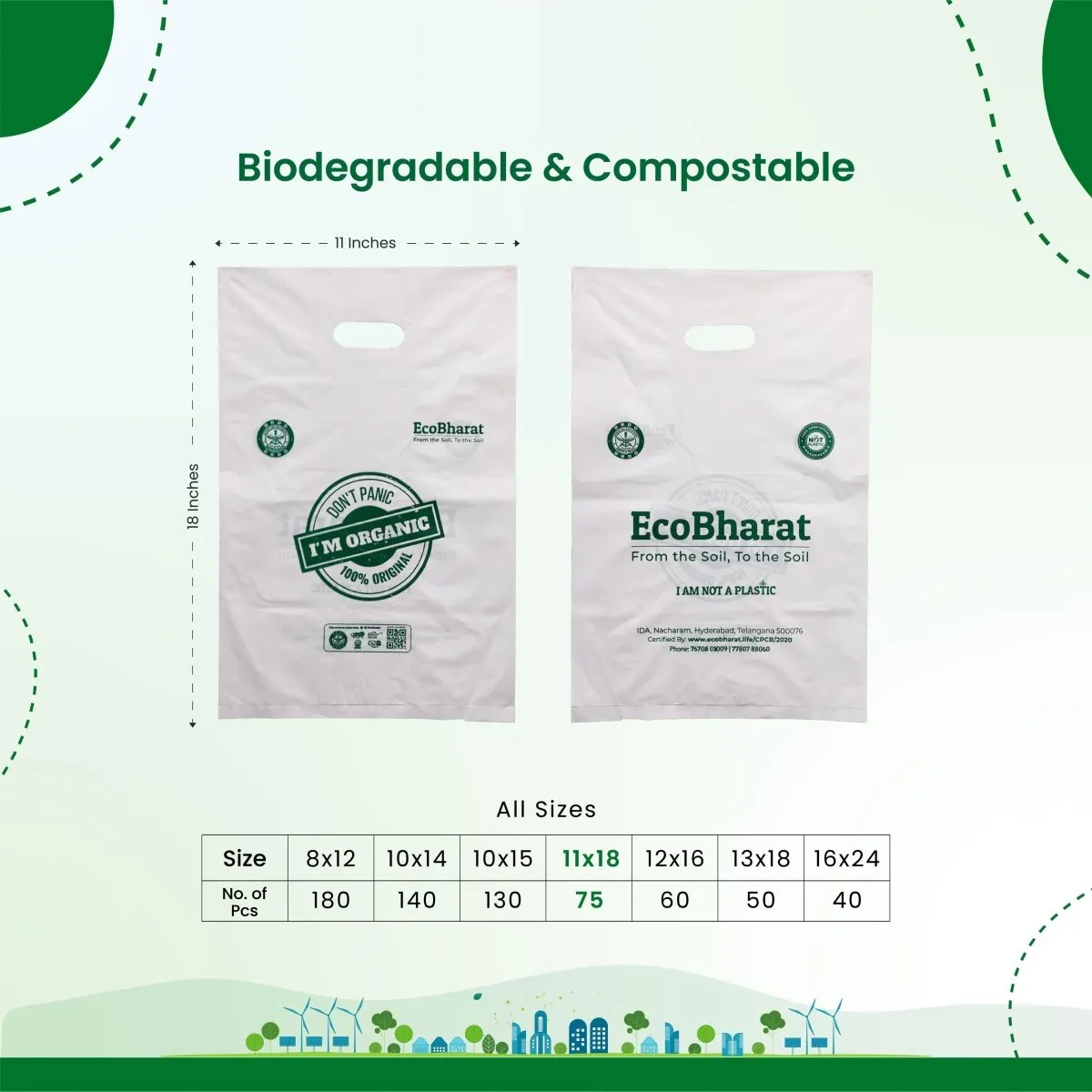 Biodegradable and Compostable D-cut Carry Bags | Multi purpose bags