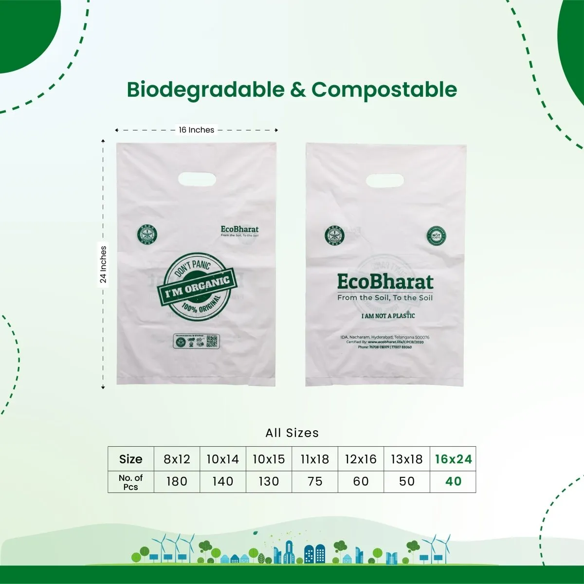Biodegradable and Compostable D-cut Carry Bags | Multi purpose bags