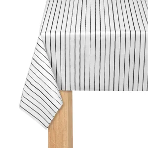 BLACK PINSTRIPE PAPER TABLECLOTH