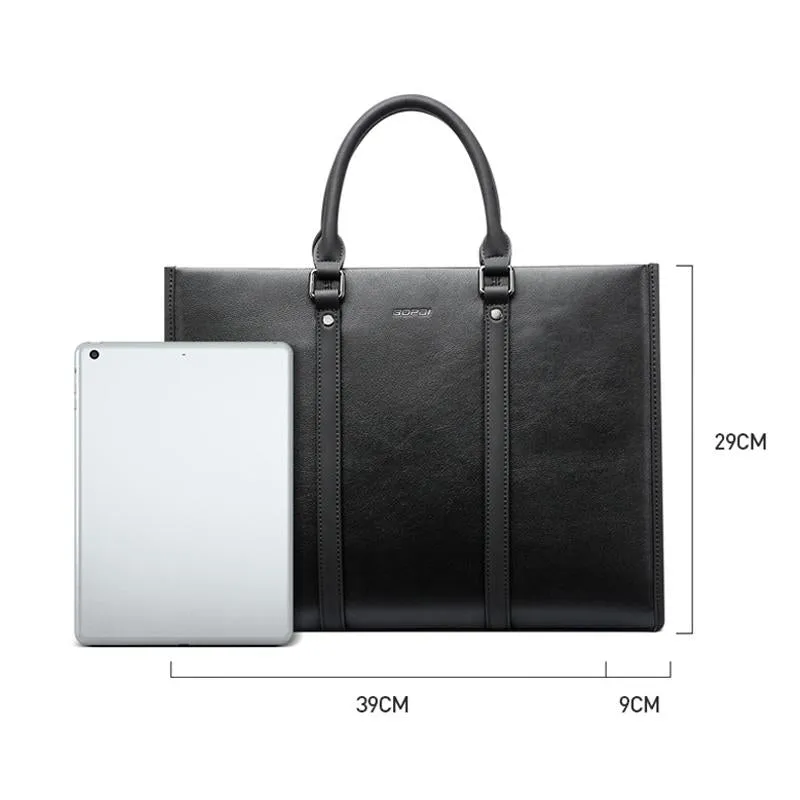 Black Waterproof Laptop Handbag - Multifunctional Business Wearable