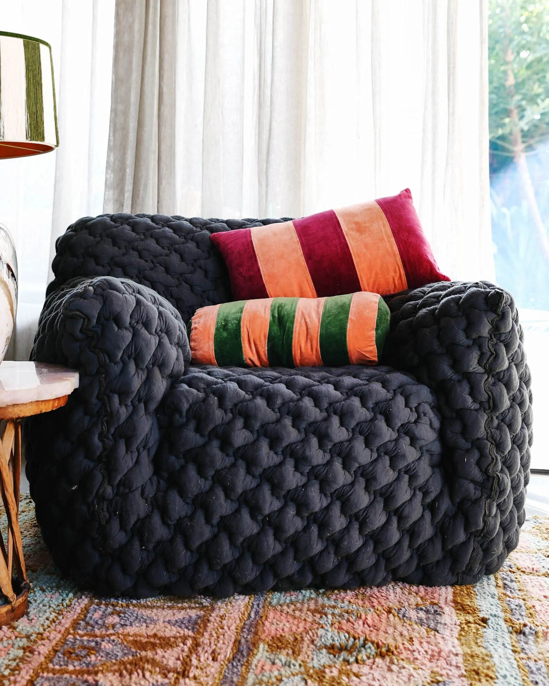Blossoming Velvet Bolster Cushion - Kip & Co.