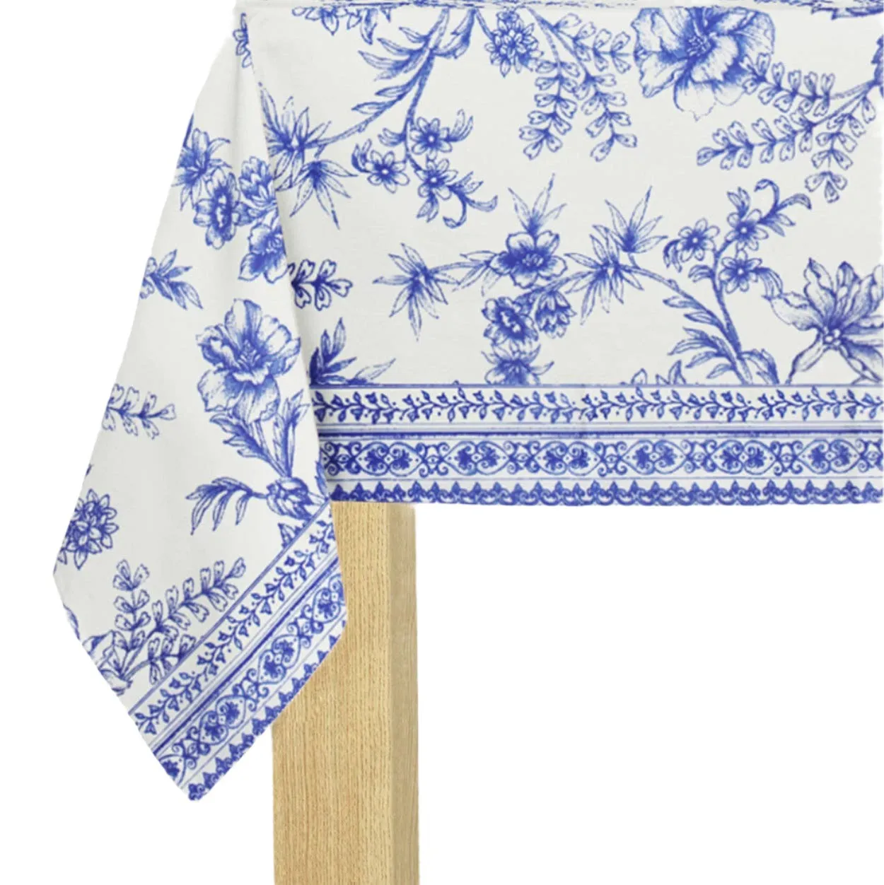BLUE FRENCH TOILE PAPER TABLECLOTH