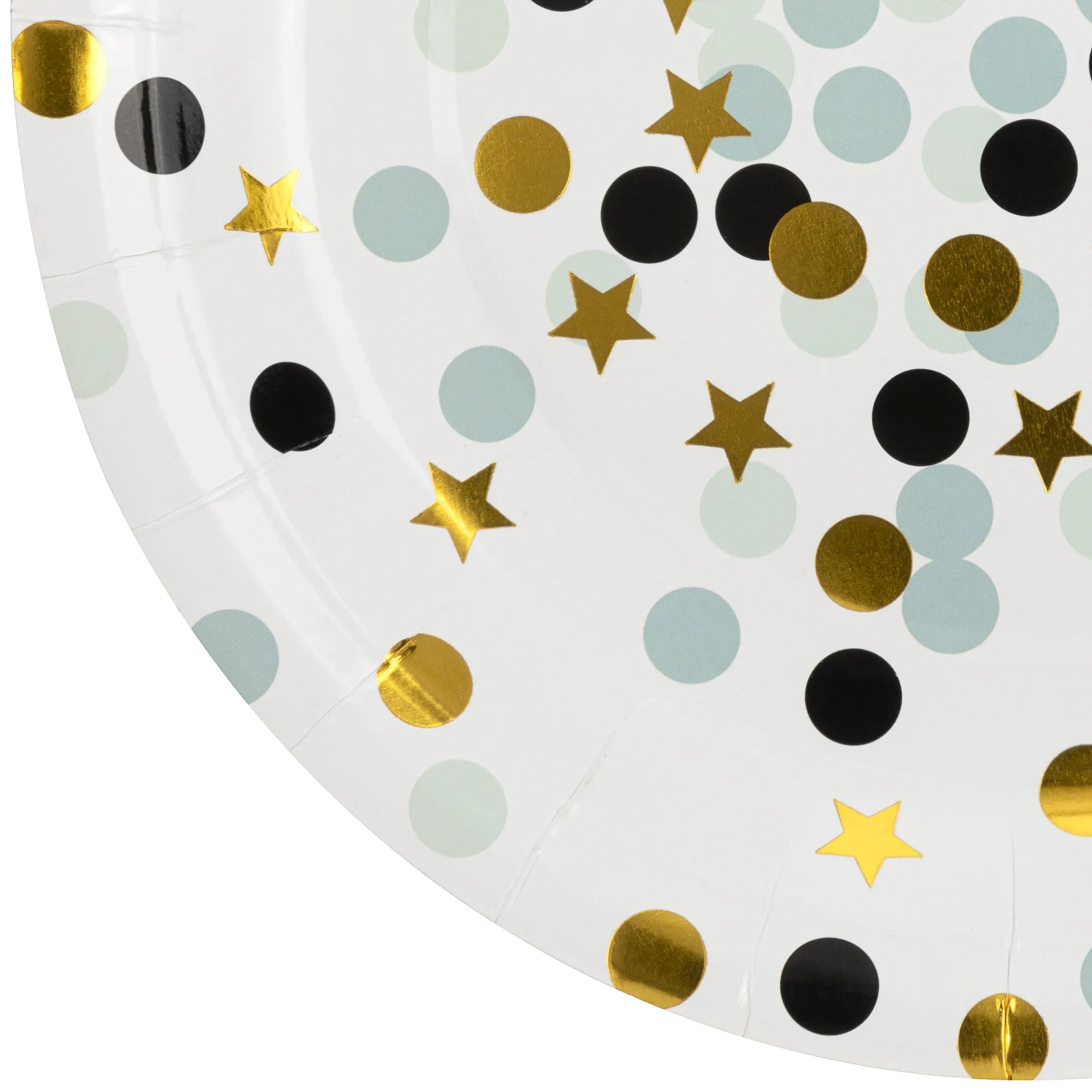 Blue Gold Confetti Tableware Kit for 20 Guests