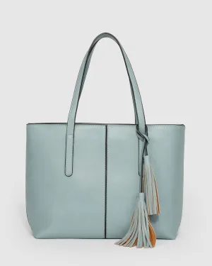 Blue Yesenia Tassel Tote Bag